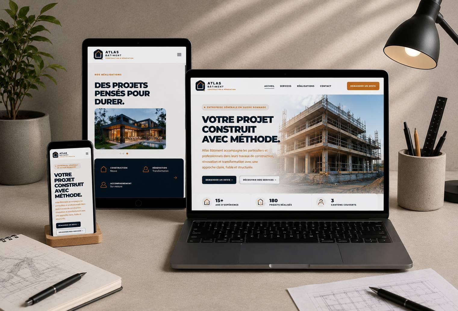 Site web entreprise Atlas Bâtiment