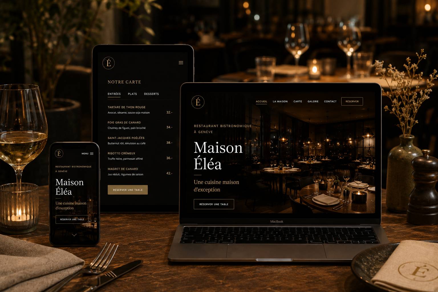 Site web restaurant Éléa